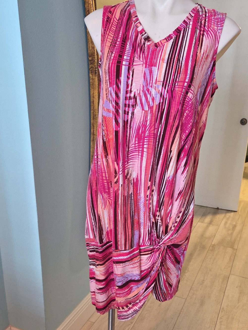 D&Co Sleeveless Dress With Gathered Front